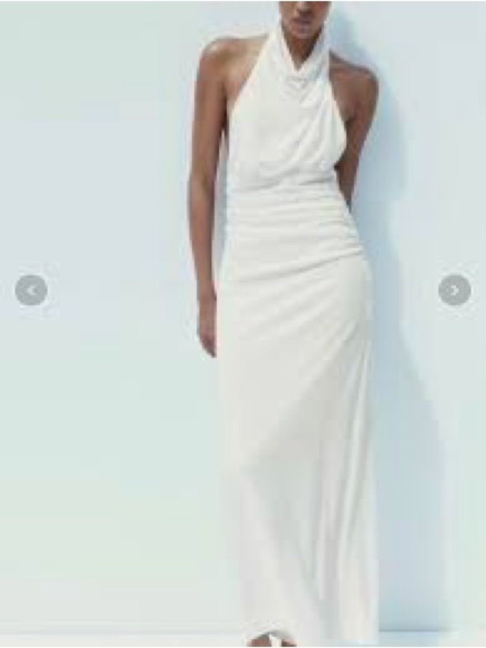 Zara White Halter-Style Maxi Dress